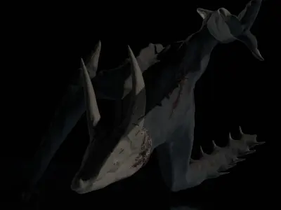 Skull Crawler Concept Monster from King Kong Dinosaur Low-poly 3D model