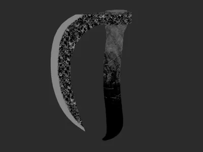 Molten Axe weapon Low-poly 3D model