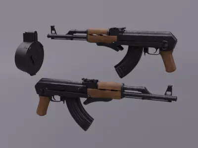 AK 47 Assault Rifle Free 3D model