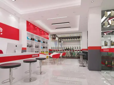 Auto repair shop Low-poly 3D model