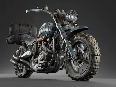 Old Dirt Bike 3D model