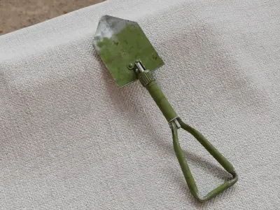 Military Folding Shovel Low-poly 3D model