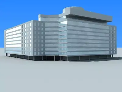 Detailed Glass Building 91 3D model