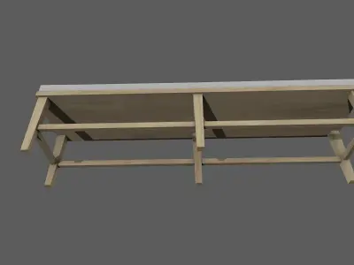 Bench with Cushion Low-poly PBR Free low-poly 3D model