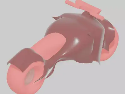 Crimson Whip Motorcycle Low-poly 3D model