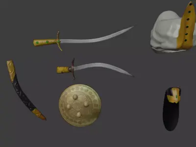 Ottamans Weapon Set Low-poly 3D model