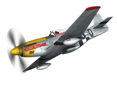 North American P-51D - Detroit Miss 3D model
