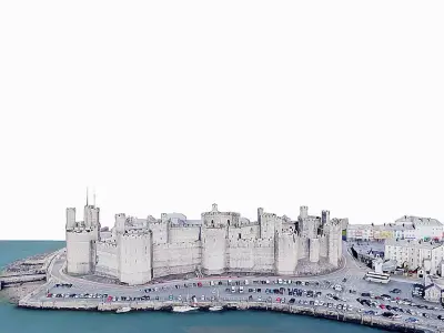 Caernarfon Castle Low-poly 3D model