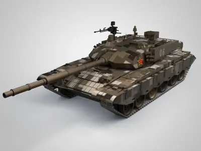 China ZTZ-99 tank 3D model