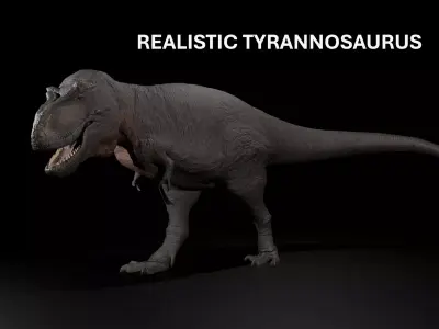 Trex Tyrannosaurus Realistic 3D Model Low-poly 3D model