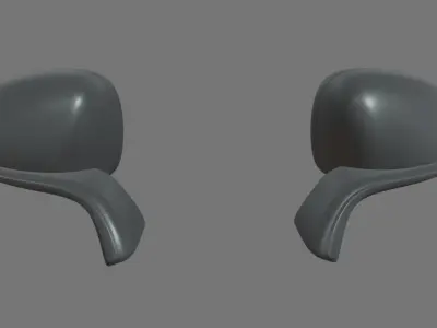 Car Mirror 09 Low-poly 3D model