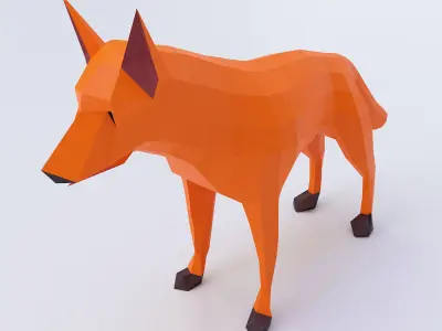 Wolf toon 3d model  Low-poly 3D model