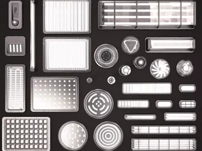 Sci Fi Light Kitbash 3D model