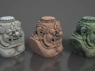 Ancient Khmer Statue30-250523 Low-poly 3D model