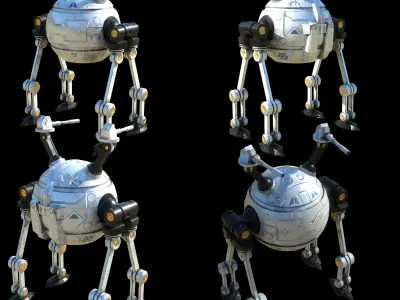 game ready textured MECH bundle Low-poly 3D model