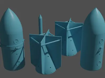 Luftwaffe WWII Bombs and Crates 3D print model