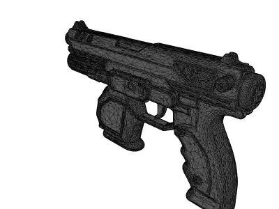 SciFi Pistol with Orange Glow 3D model