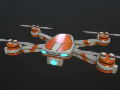 Drone flying Low-poly 3D model