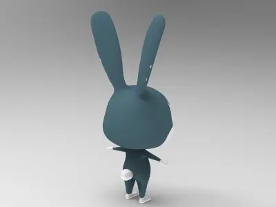  Rabbit Cartoon 3D Free low-poly 3D model
