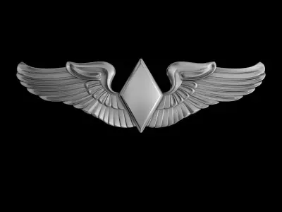 Women Airforce Service Pilots Wings Badge 3D model