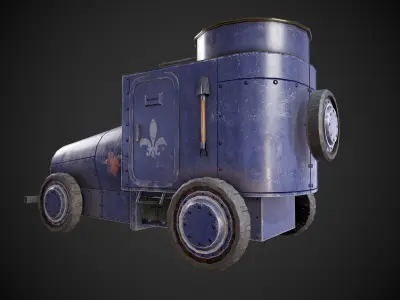 Military car  Low-poly 3D model