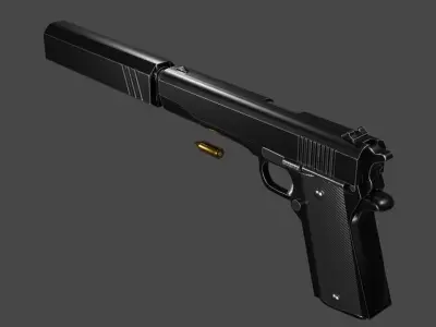 Pistol Gun Fps - Tps Low-poly 3D model