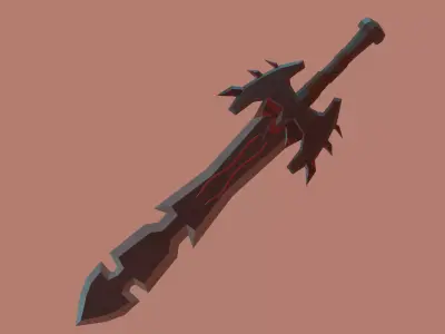 Low poly Demon Sword Free low-poly 3D model