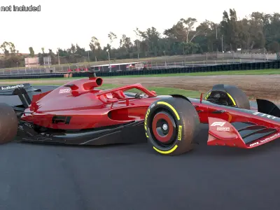 Formula 1 2022 Red Livery Rigged for Maya 3D model