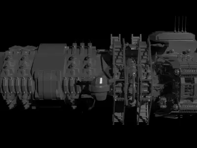 The spaceship Dreadnought MK2 3D model 3D model