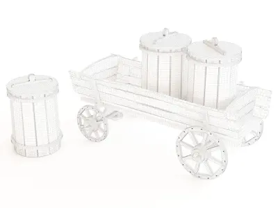 Carriage wooden toy 3D model