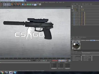 USP-4 csgo gun Free 3D model