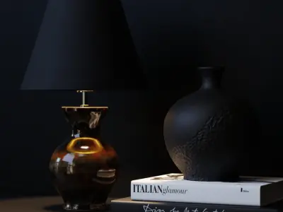  Eno Ceramic Phystian Galaxy Shade Lamp Model, Brown 