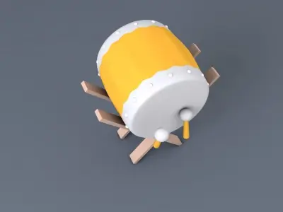 Bedug Mosque Drum 3D Model Free 3D model