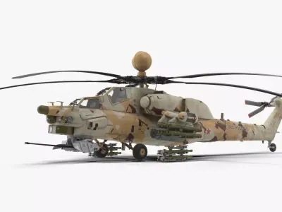 Mi-28N Desert Low-poly 3D model