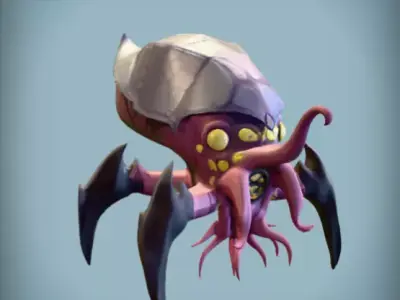 Spider Enemy 2 Horror Alien Stylized Creature Low-poly 3D model