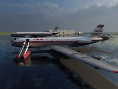 IBERIA Fleet DC-8-52    DC-8-63  and DC-9-32 3D model