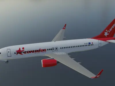 Corendon Boeing 737-800 low poly 3D Model Low-poly 3D model