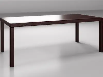 Dark Ebony Wood Coffee Table 3D model
