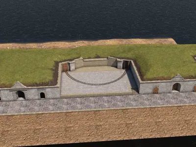 TABYA stone building in desert 3D model