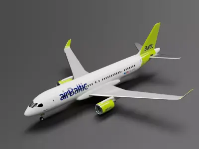Airbus A220-300 Air Baltic Livery 3D model