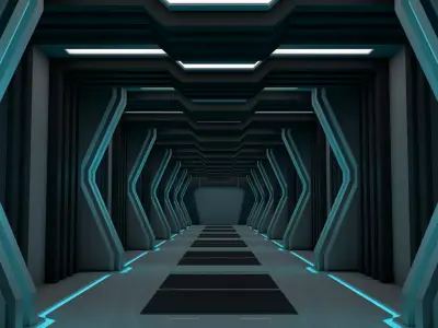 Sci Fi Corridor 3D model 178