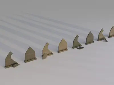 Hand Sculpted cemetery gravestones part 13 Low-poly 3D model