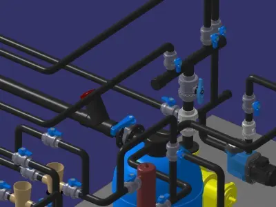 Skimmer Swimming Pool and Hot spa 3D model