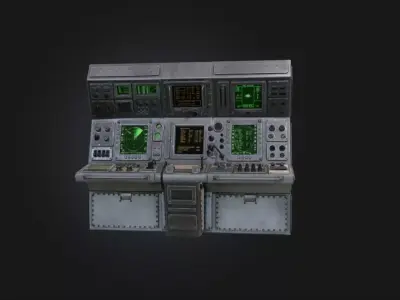 Sci Fi Dashboard  Game Ready Radar Station PBR Low-poly 3D model