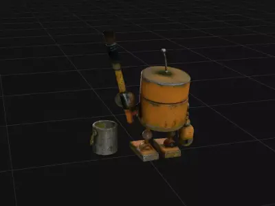 Rusty Painter Robot - 4K PBR High-Poly Character 3D model