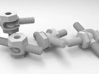 3D Printing Bolt Fastener Hinge Joint Free 3D print model