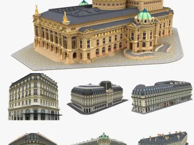 Opera Palais Garnier House Area Building Paris 3D model