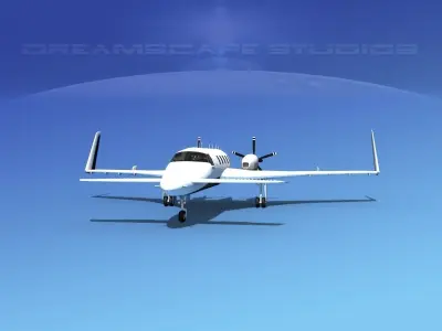 Beechcraft Starship 2000 T08 3D model