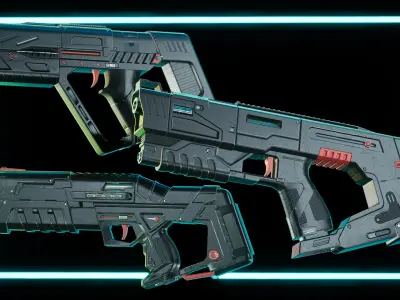 Futuristic Pistol Pack 4 3D model