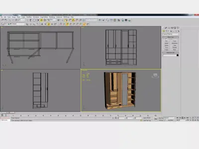 Cupboard-1 wardrobe with doors and drawers Free 3D model purchase